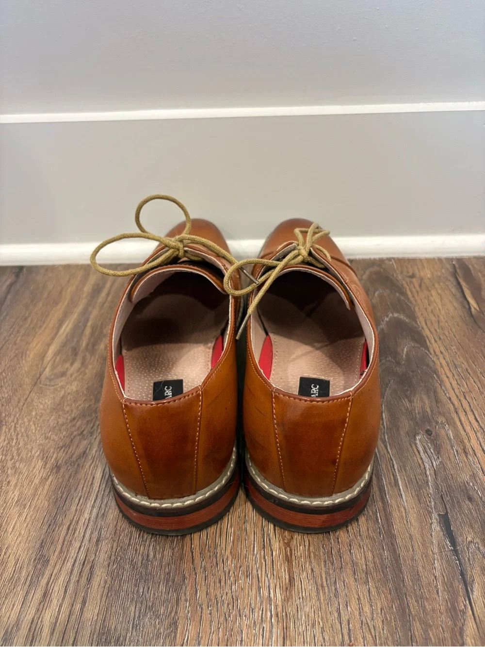 Bruno Marc Leather Cap-Toe Derby Shoes - Cognac Brown